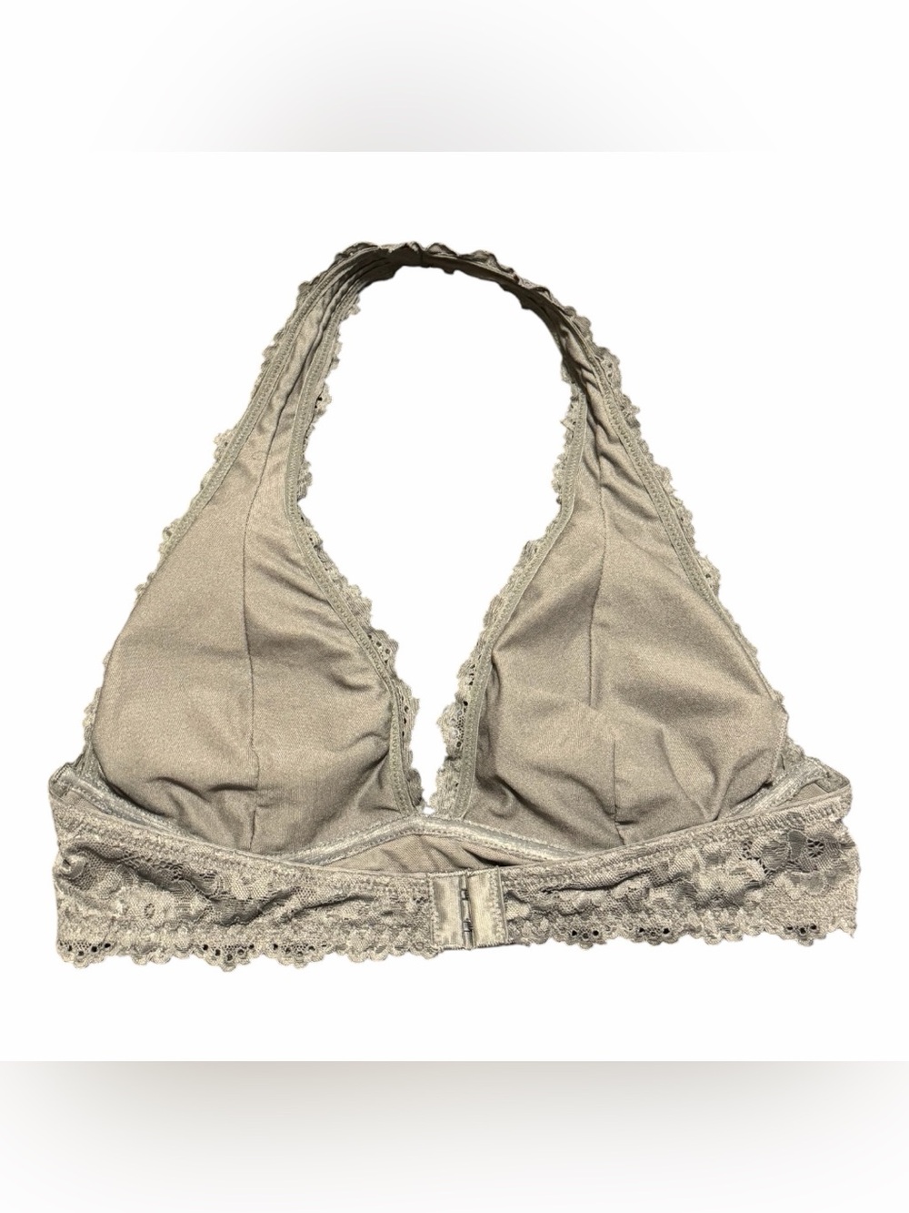 Garage Lace Halter Bralette Bra Medium Wireless Lightweight Grey Layering Piece - Picture 9 of 11